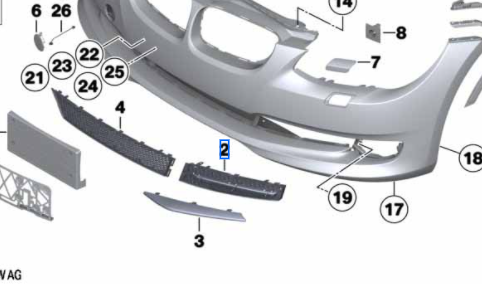 51117227923 - Body: Screen for BMW: 328i, 328i xDrive, 335i, 335i xDrive, 335is Image