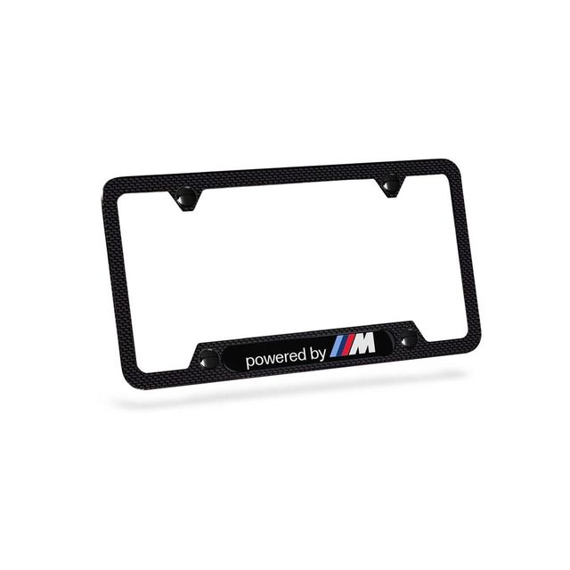82122433224 - Exterior: "Powered by M" Carbon Fiber License Plate Frame for BMW Image