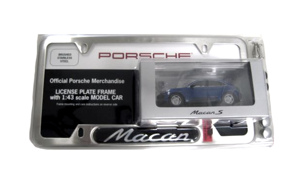 PNA70204404 - : Stainless Steel License Plate Frame Gift Set - Macan, with Model Car for Porsche Image