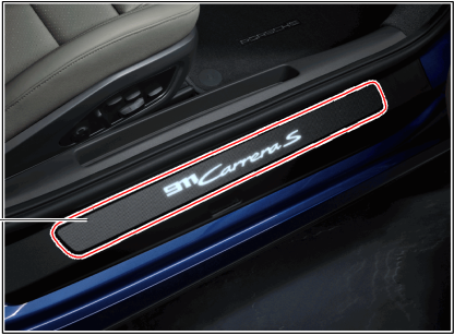 99204482080 - : ​992 911 (2019+) Carbon Fiber Door Sill Trim Strips Set - Illuminated for Porsche: 911 Image