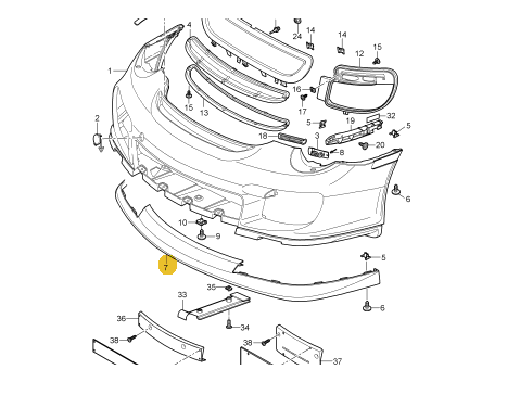 9975055578101C - : 997 GT2 RS (2010-2013) Front Lip Spoiler for Porsche Image