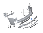 51127885216 - : F97 LCI X3 M Bumper trim panel, rear mid for BMW: X3 Image