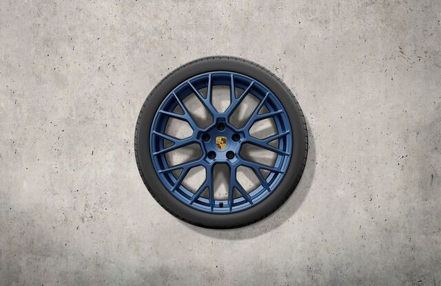 992044665V - Wheels: 992-2 911 (2025+) 20/21" RS Spyder Design Indigo Blue Summer Wheel/Tire Set - Goodyear for Porsche Image