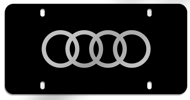 ZAW072850A - Exterior: Polycarbonate Audi Rings Vanity Plate - Black for Audi Image