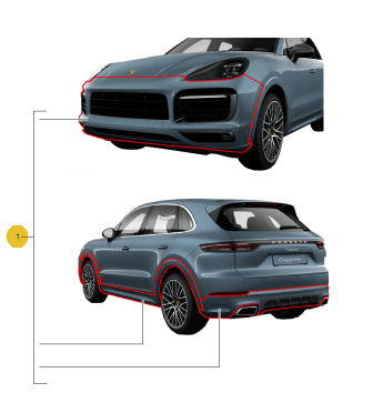 9Y0044861C - : 9YA Cayenne (2018+) Sport Design Package Retrofit Kit - Carbon Version for Porsche Image
