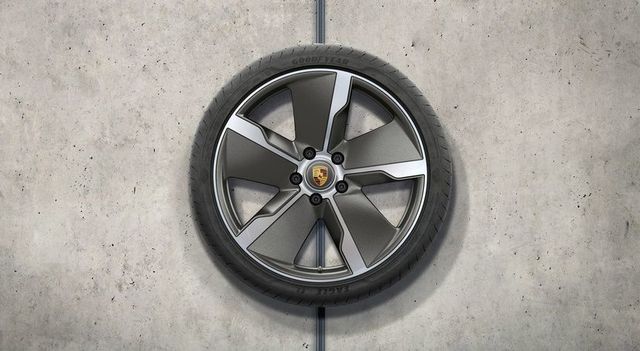 9J1073660Q - : 9J1 Taycan (2020+) 21" Taycan Exclusive Design Summer Wheel/Tire Set - Platinum for Porsche Image