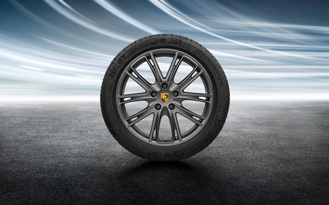 971044600D - : 971 Panamera G2 (2017+) 20" Panamera Exclusive Design Satin-Gloss Platinum Winter Wheel/Tire Set for Porsche: Panamera Image