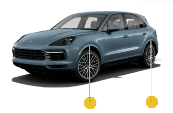 9Y0044820 - : 9YA Cayenne E3 (2018+) Paintable Wheel Arch Extensions Kit for Porsche: Cayenne Image