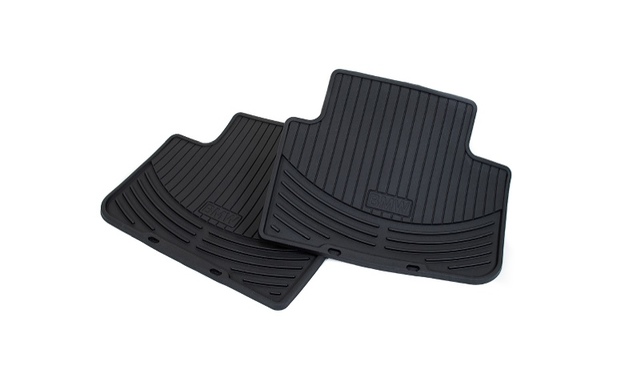 82550305179 - Interior: All Weather Rubber Floor Mats - Rear - Black for BMW: 525i, 525xi, 528i, 528xi, 530i, 530xi, 535i, 535xi Image