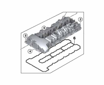 11127565284 - Engine: Valve Cover for BMW: 135i, 335d, 335i, 335i xDrive, 335is, 335xi, 528i, 528i xDrive, 528xi, 535i, 535i GT, 535i xDrive, 535xi, 740i, 740Li, X6, Z4 Image