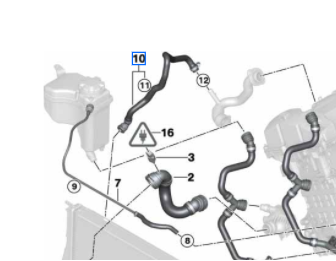 17127540020 - Belts &amp; Cooling: Engine Coolant Hose for BMW: 128i, 325i, 325xi, 328i, 328i xDrive, 328xi, 330i, 330xi Image