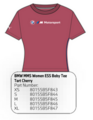 80155B5F843 - : BMW M Motorsport Puma Women ESS Baby Tee - Tart Cherry for BMW Image