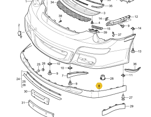 9975055579301C - : 997-2 GT3 RS (2010-2012) Front Lip Spoiler for Porsche Image