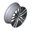 36118090014 - : 22" Style 742M Double Spoke Light Alloy Wheel, Silver Face, Jet Black Painted Interior - 10.5Jx22 ET:43 for BMW: X5, X6 Image