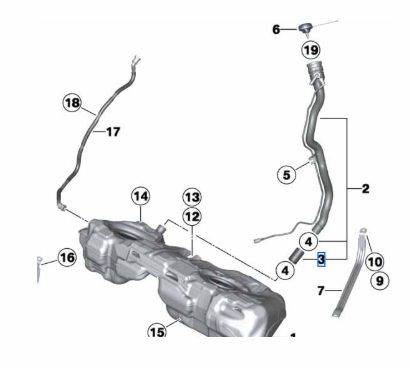 16117483183 - Air &amp; Fuel Delivery: Fuel Tank Filler Neck for BMW Image