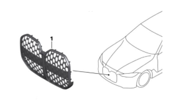 51139466882 - Body: Grille for BMW: 430i Gran Coupe, 430i xDrive Gran Coupe, M440i Gran Coupe, M440i xDrive Gran Coupe Image