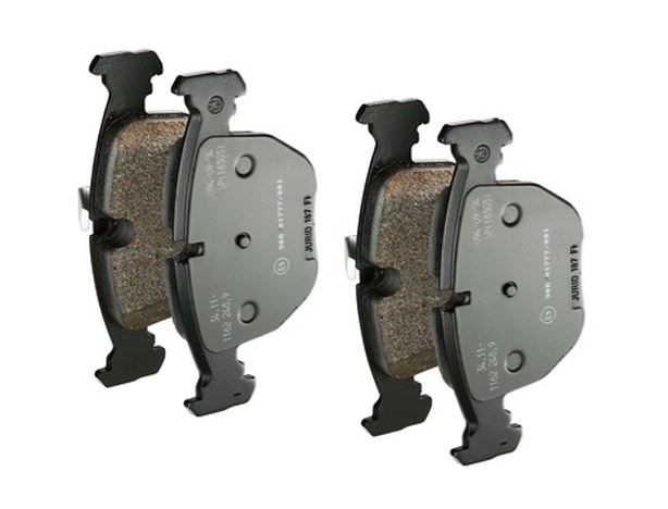 34108844368 - Brakes: Brake Pads for BMW: 230i, 230i xDrive, 330e, 330e xDrive, 330i, 330i xDrive, 430i, 430i Gran Coupe, 430i xDrive, 430i xDrive Gran Coupe, i4, M2, M240i, M240i xDrive, M340i, M340i xDrive, M440i, M440i Gran Coupe, M440i xDrive, M440i xDrive Gran Coupe, X5, X6, X7, Z4 Image