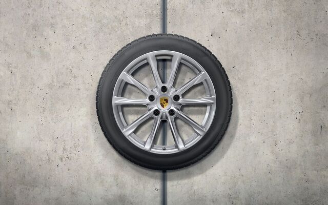 98204460018 - : ​​982 718 Boxster/Cayman (2017+) 19" Boxster S Silver Winter Wheel/Tire Set (Michelin) for Porsche Image