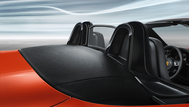 98204480020 - Exterior: 982 718 Boxster (2017+) Roll-Over Bar Trim - Gloss Black for Porsche: 718 Boxster Image