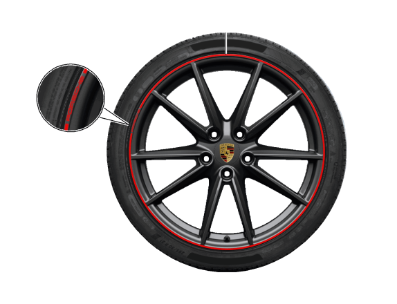 99204482056041 - Exterior: Rim Trim Strips Set - Set of 2 for Porsche: 718 Boxster, 718 Cayman, 718 Spyder, 911 Image