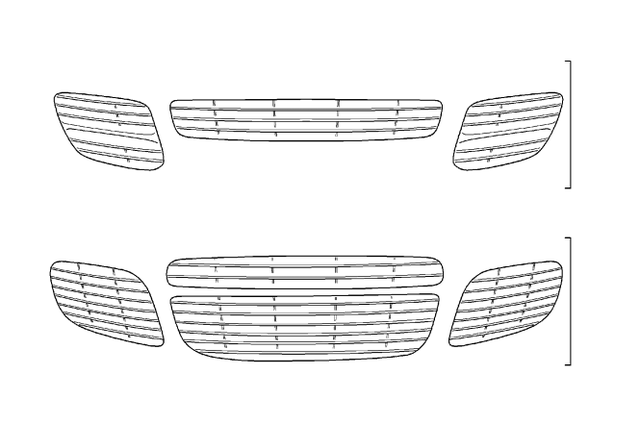 95504480100 - : 9PA Cayenne (2003-2010) Aluminum Colored Bumper Ventilation Grilles for Porsche Image