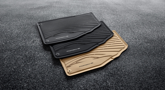 981044800451E0 - Interior: 991/981/982 All-Weather Rubber Floor Mats Set for Porsche: 718 Boxster, 718 Cayman, 718 Spyder, 911, Boxster, Cayman Image
