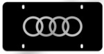 ZAW072850A - : Polycarbonate Audi Rings Vanity Plate - Black for Audi Image