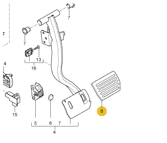 95542321210 - : Brake Pedal Cap - Aluminum for Porsche Image