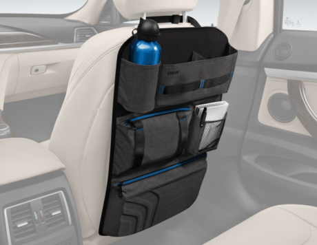 52122406212 - Interior: Seat-Back Storage Pocket - Blue Trim for BMW: 230i, 330e, 330i, 430i, 530i, 540i, 740i, 840i, M240i, M3, M340i, M4, M5, M550i xDrive, M760i xDrive, M8, X1, X2, X3, X4, X5, X6, X7, Z4 Image