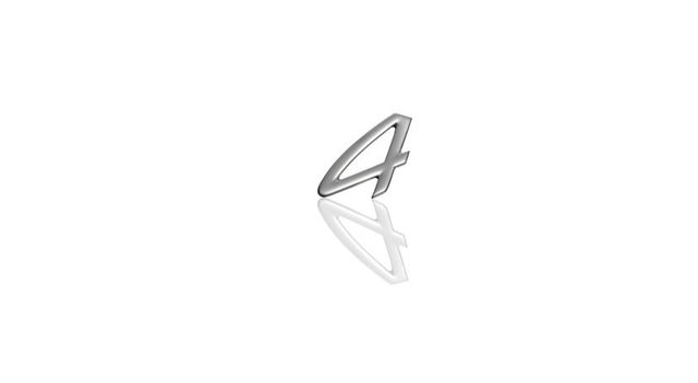 996559241014PU - : Emblem - "4" Lettering for Upper Rear Lid, Silver for Porsche Image