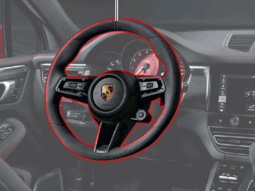 95B04440010 - : 95B-3 Macan (2023+) Multifunction GT Sports Steering Wheel Carbon Fiber for Porsche Image