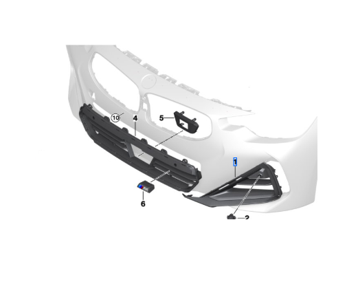 51115A2FCC6 - Body: Air Inlet Grille for BMW Image