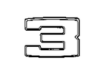 51142250539 - Body: Nameplate - "3" for BMW: M3 Image