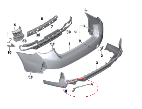 51129807144 - Genuine MINI Rear Center Guide - Cooper S
