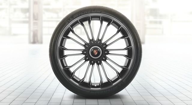91804460004 - : 918 Spyder summer wheel-and-tire set painted in Platinum (satin-matt) (20/21-inch) for Porsche Image