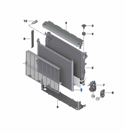17118484639 - Cooling System: Radiator for BMW: 530i, 540i, 750i, 750i xDrive, Alpina B7, M550i xDrive, M760i xDrive, M850i xDrive, M850i xDrive Gran Coupe, X5 Image