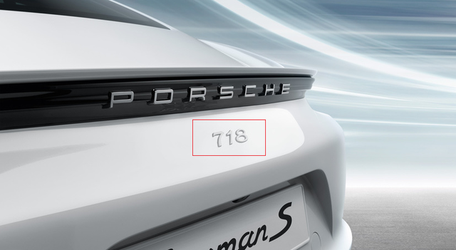 98204480080G2X - Exterior: 982 718 Boxster/Cayman (2017+) 718 Logo (multiple options) for Porsche: 718 Boxster, 718 Cayman Image