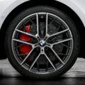 36115A143D2 - : 19" M Performance Style 555M Double Spoke Matte Black Wheel/Tire Set for BMW Image
