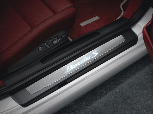 98104480010 - Exterior: 981/982 Boxster/Cayman (2013+) Door Entry Guards In Stainless Steel - Illuminated for Porsche: 718 Boxster, Boxster Image