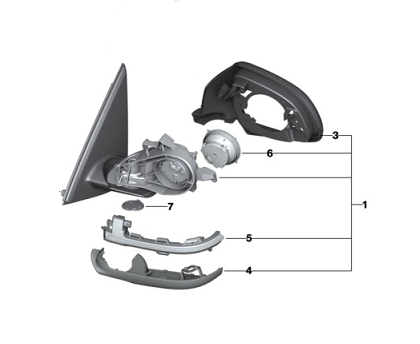 51167364051 - Body: Mirror Assembly for BMW Image