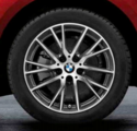 36112471501 - : F44 2 Series GC 17" Style 489 Y-Spoke Orbit Grey Winter Wheel/Tire - ​​7Jx17 H2 IS:47 for BMW: 230i, M240i Image