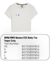 80155B5F853 - : BMW M Motorsport Puma Women ESS Baby Tee - Vapor Gray for BMW Image