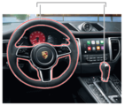 95B04440001 - : 95B Macan (2014-2018) Alcantara Multi-function Steering Wheel &amp; PDK Selector Lever Kit for Porsche Image