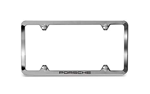 PNA70900444 - : Polished Slim-Line Stainless Steel License Plate Frame - with Porsche script for Porsche Image