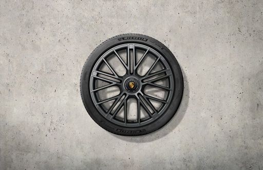 976044600P - : 21-inch Panamera Turbo S complete winter wheel-and-tire set, painted in Anthracite Gray, with central locking for Porsche Image
