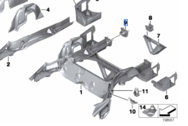 41117173647 - Body: Bumper Bracket for BMW: 1 Series M, 128i, 135i, 135is, 328i, 328i xDrive, 328xi, 335i, 335i xDrive, 335is, 335xi, M3, X1 Image