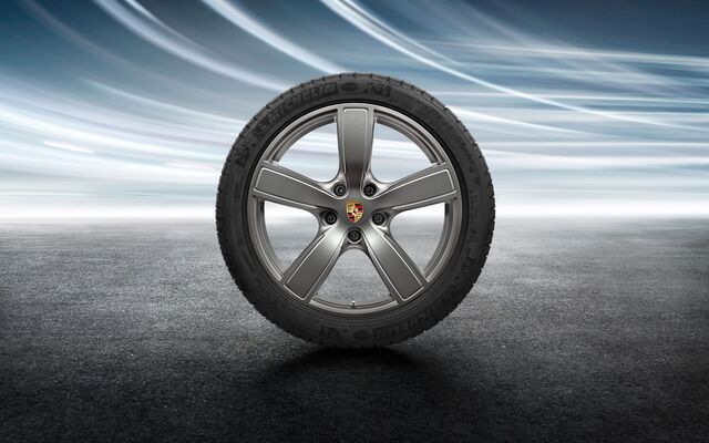 9Y0044611E - : ​9YA Cayenne E3 (2018+) 20" Cayenne Sport Classic Platinum Winter Wheel/Tire Set (Continental) for Porsche Image