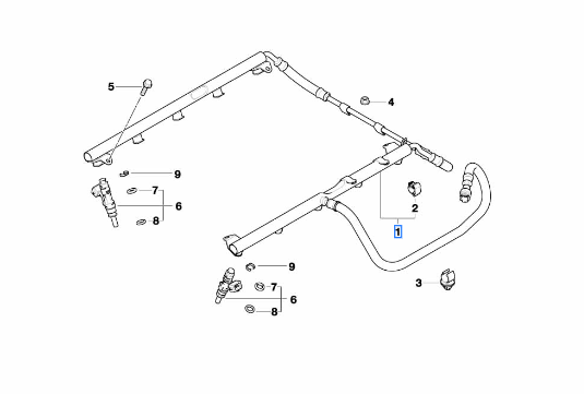 13537834120 - Fuel System: Fuel Rail for BMW Image