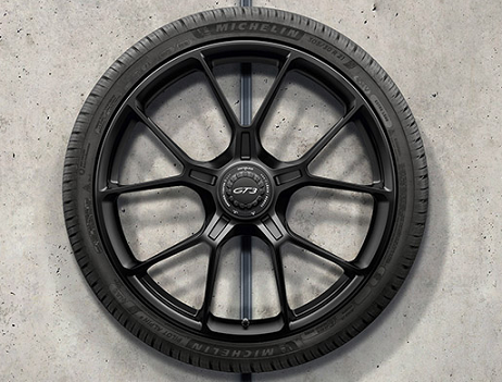 992044601CA - : 992 911 GT3 (2020+) 20/21" GT3 Winter Wheel/Tire Set - Satin Gloss Black for Porsche: 911 Image
