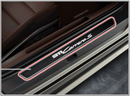 99204482060 - : 992 911 (2019+) Dark Aluminum Door Sill Trim Strips Set - Illuminated for Porsche: 911 Image